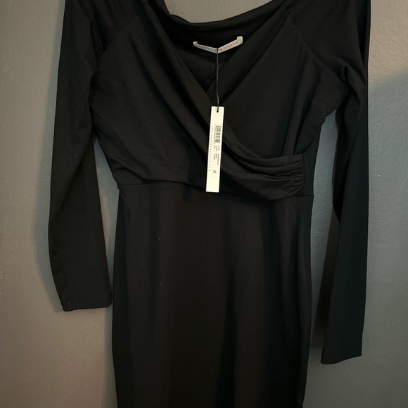 SUSANA MONICO NWT Black, long sleeves mini dress. Size: XLG - Picture 4 of 7